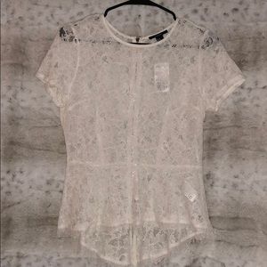 white lace peplum top